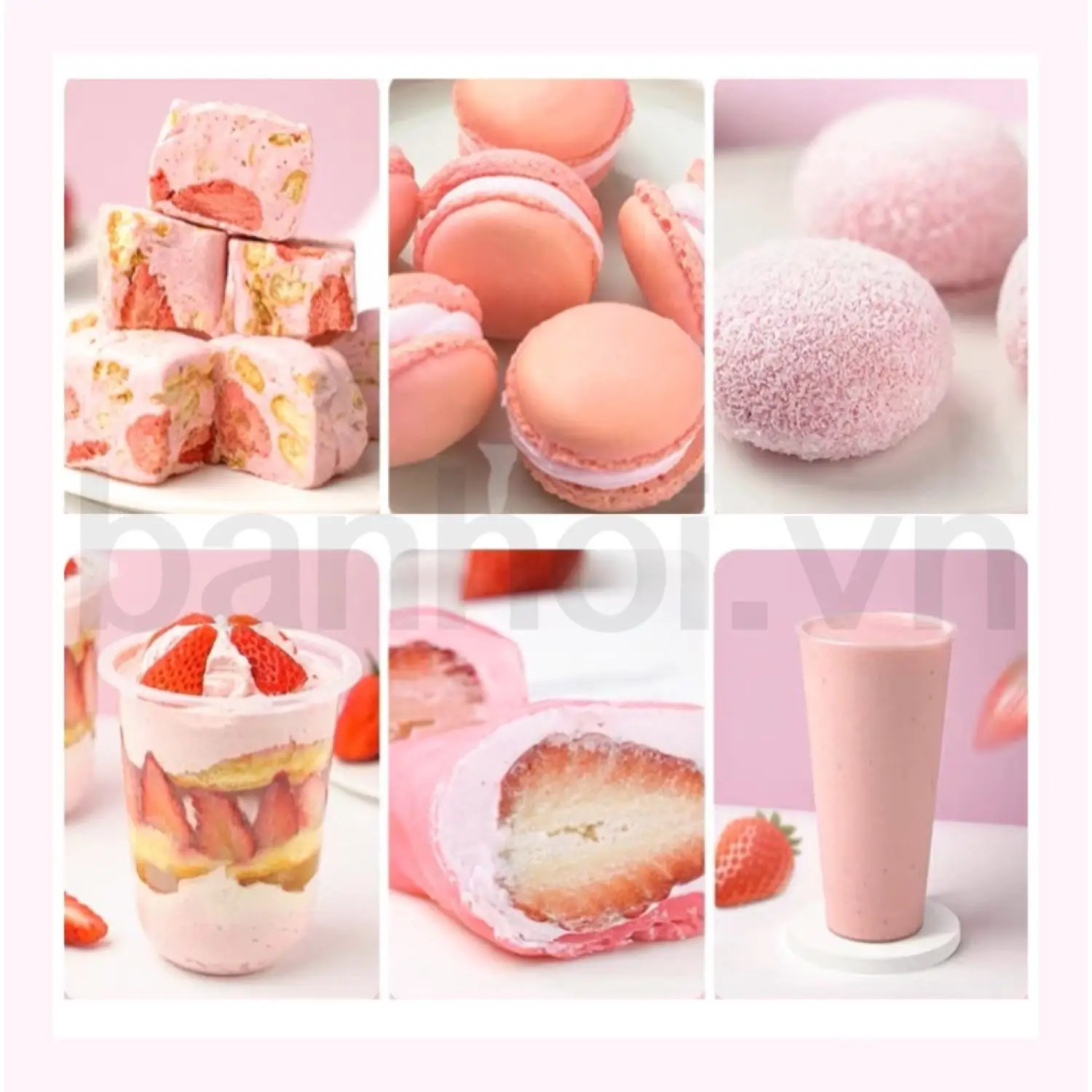 Food powder extracted from natural strawberries used in cooking and popular drinks