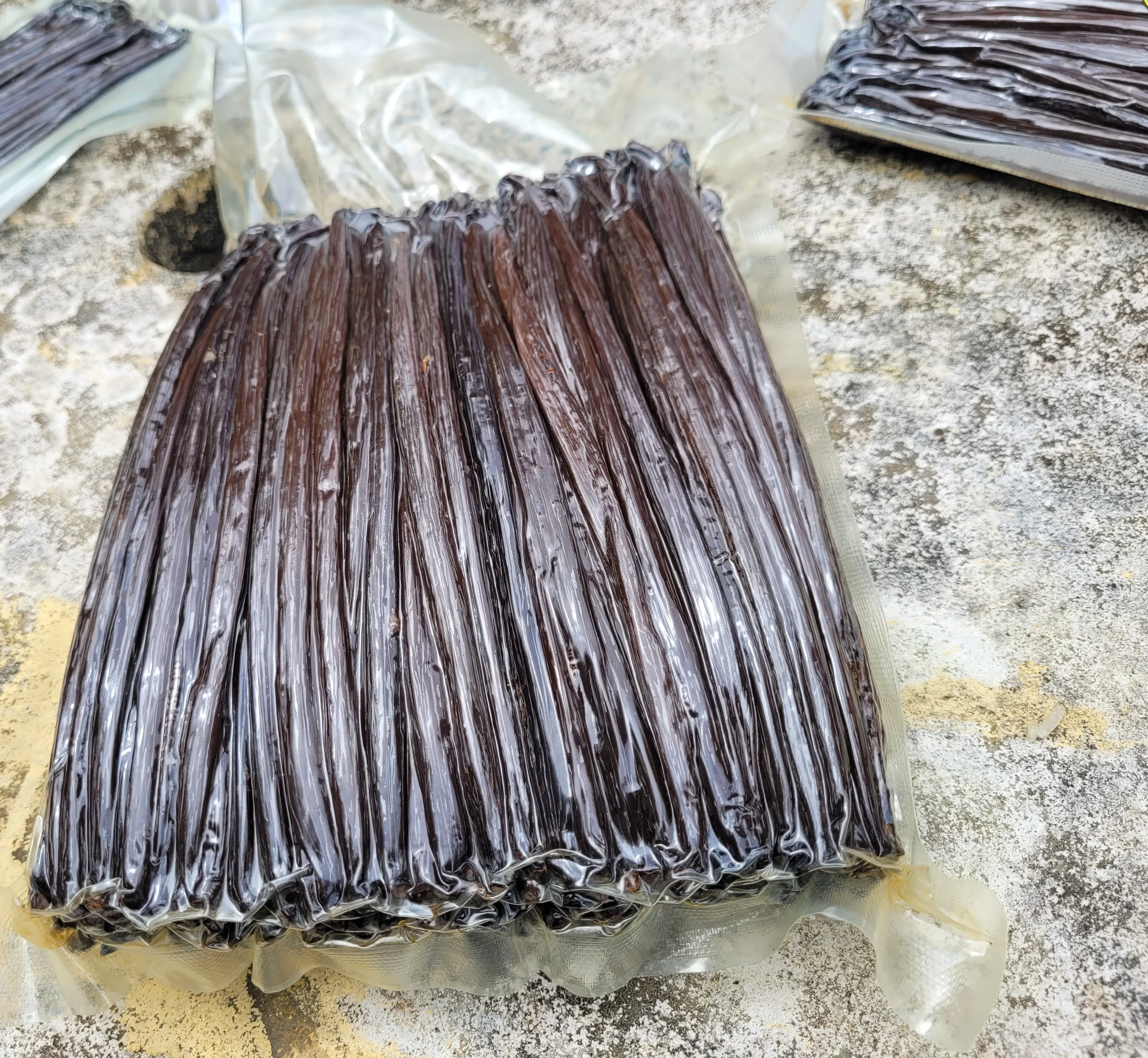 Vanilla Beans Grade Premium Gourmet Vacuum Packing Planifolia Origin Bali 20cm high vanilla contain moist