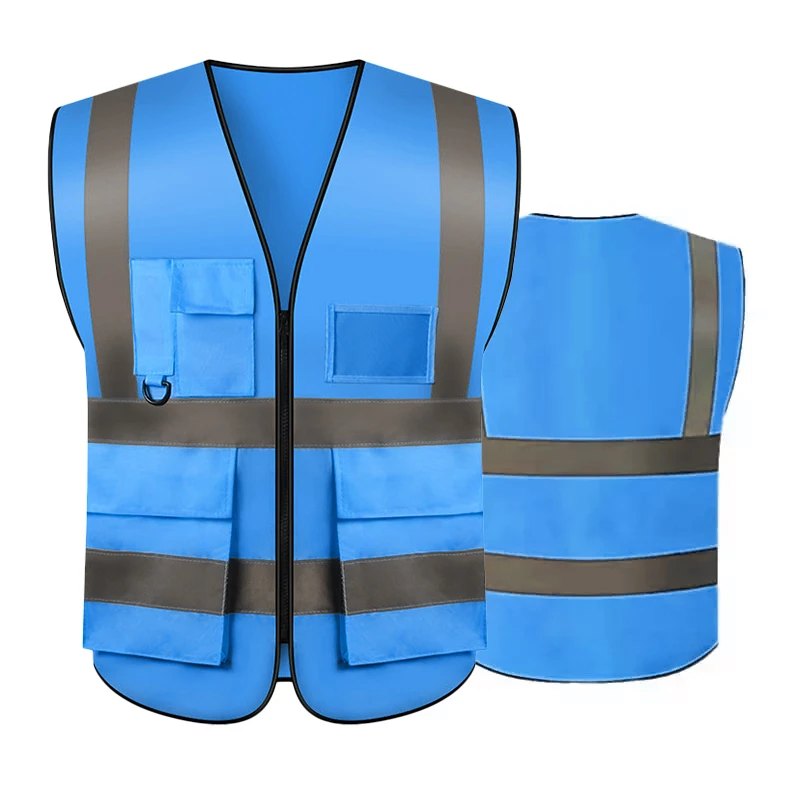 Hot Sales Reflective Safety Vest Mens Unisex Workwear Top Sleeveless Reflective Vest Green High Visilibility Safety Vest