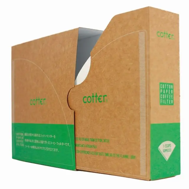 Cotter FSC сертифицированный Хлопок Смешанный экологически чистый кофейный бумажный фильтр OEM приемлемая Форма 1-2 чашки конуса сделано в Японии высокого качества