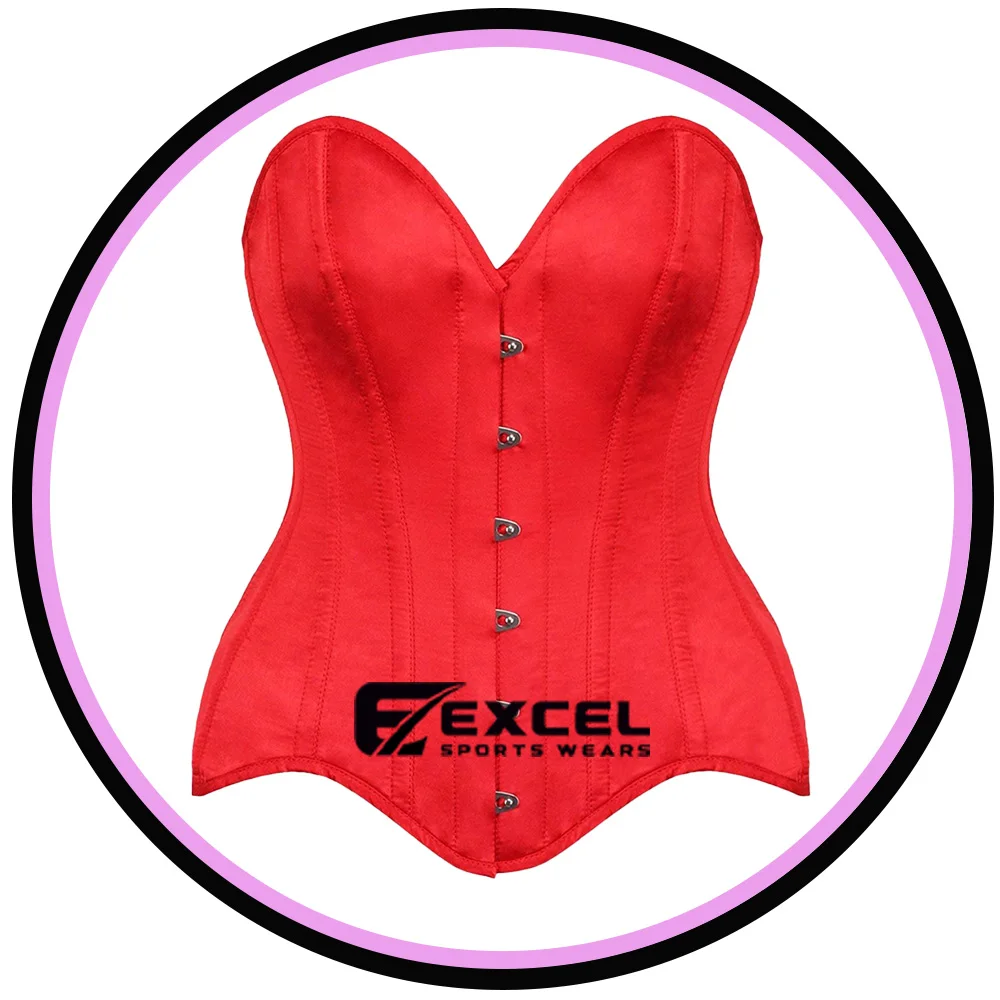 Top Sale 2024 Pakistan Genuine Satin Over bust Waist Training Corset Heavy Genuine Double Steel Boned Shapewear Gothic Corset.