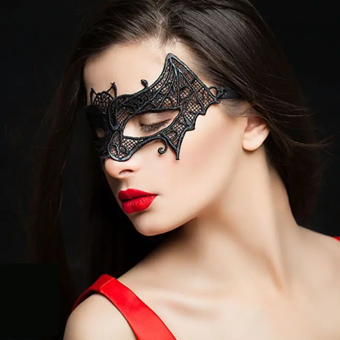 RTS High Quality Hot Sale Holiday Party Black Sexy Lace Cutout Eye Mask Sex Adult Play Costume