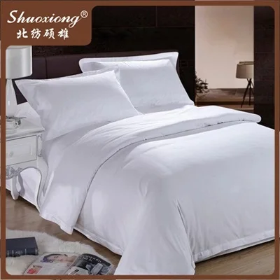 300TC Premium Plain 100% Cotton Satin White hotel bedsheet fabric in roll for making Bed Sheets Bed Lines