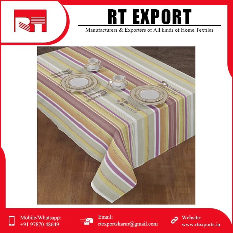 100% Pure Cotton Hotel Dining Tablecloths Beautiful Embroidered Wedding Decorative Table Cloths for Sale