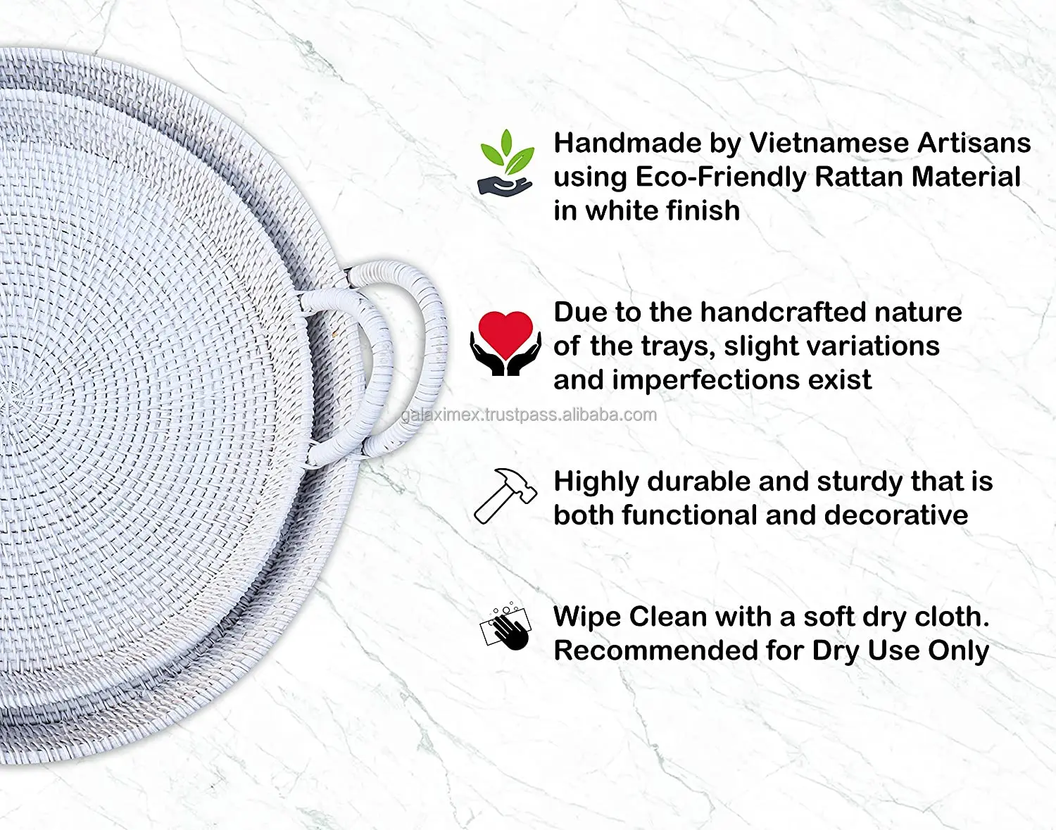 Hot New Whitewash Rattan Serving Trays Tray Set Serving Sushi serving tray tray set serving metal serving tray