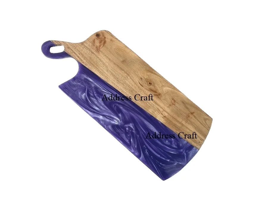 Factory Wholesale Price Acacia Wood Cheese Cutting Board New Style Chopping Board Natural Wood Resin Cheese Platter Kitchen Tool