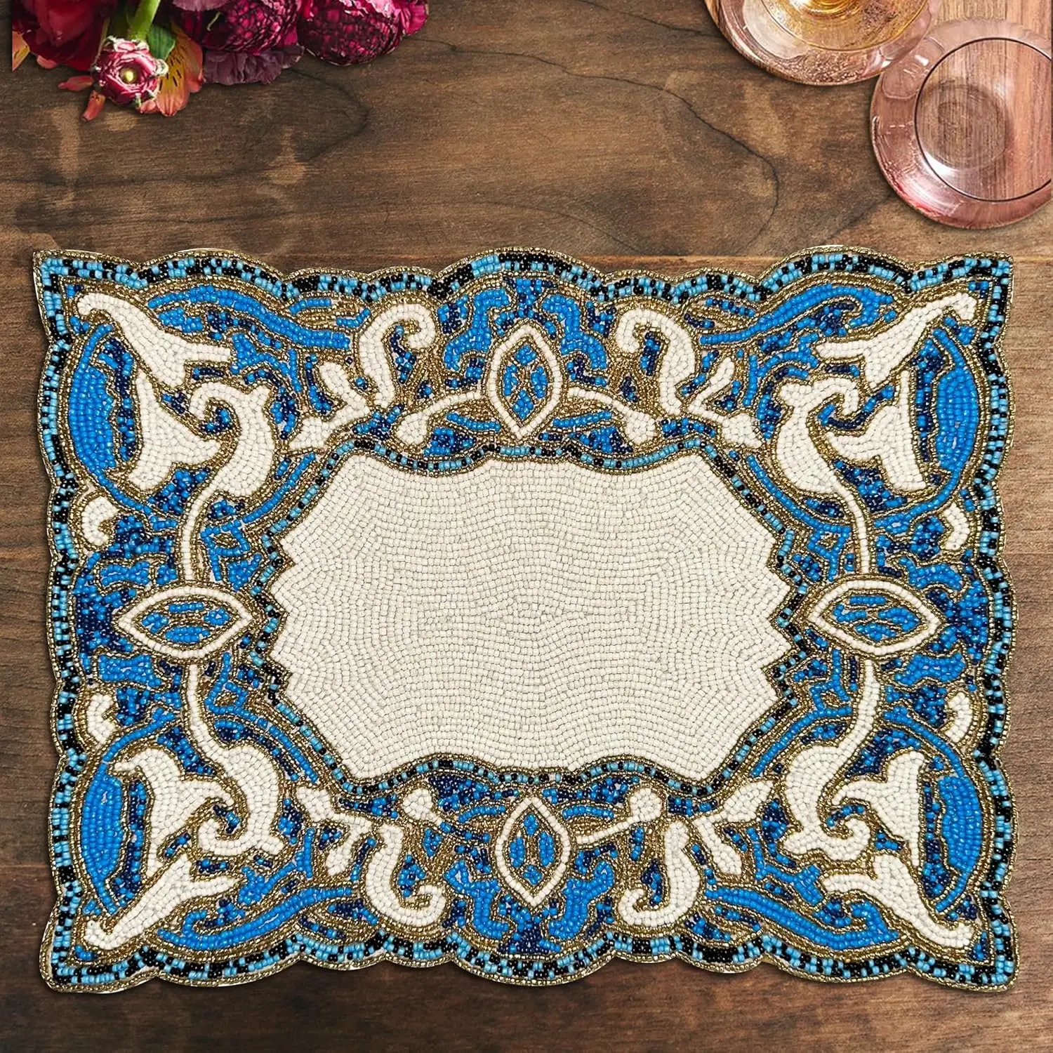 Luxury Kitchen Table Mat Beaded Placemat for Dining Table Use Restaurant Hotel Home Cheapest Price