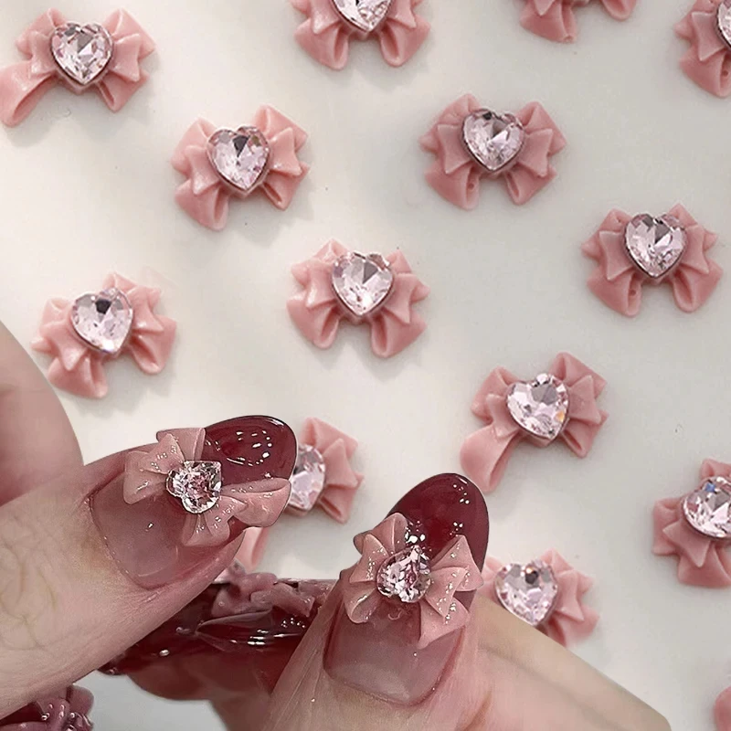 3D Nail Charm Pink Nude Bowknot Butterfly Nail Art Decoration Accessories Charms Bow for Nails