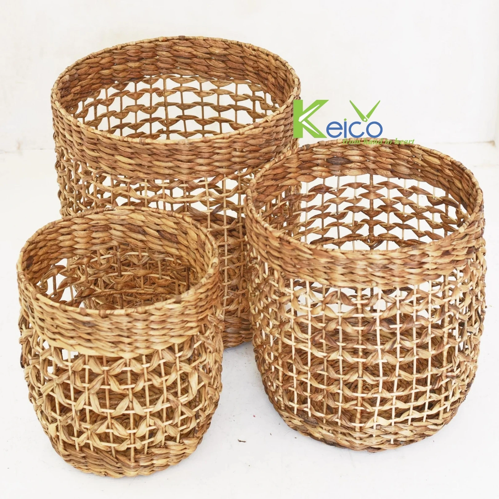 Wholesale Handmade Natural Seagrass Eco-friendly Storage Boxes & Bins for Organization clothes planting cleaning made in VIETNAM