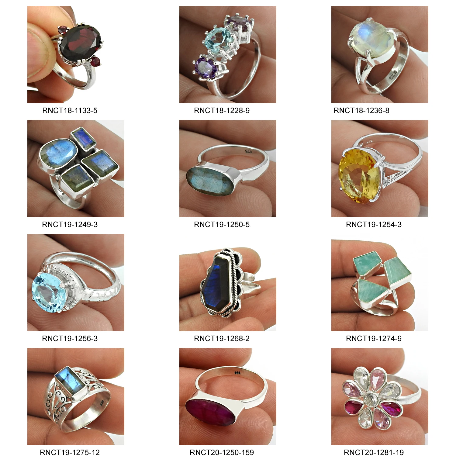 Top Selling Product 925 Sterling Solid Silver Natural Blue Topaz Gemstone Round Shape Gold Plated Ring For Woman Girls Jewelry