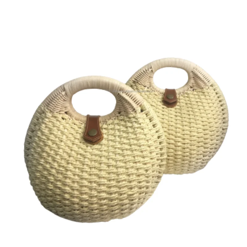 Eco friendly Clutch Bag for Woman Straw Handbag with Leather Magnet Made in Vietnam OEM ODM Fashionable Shoulder Bag Girls