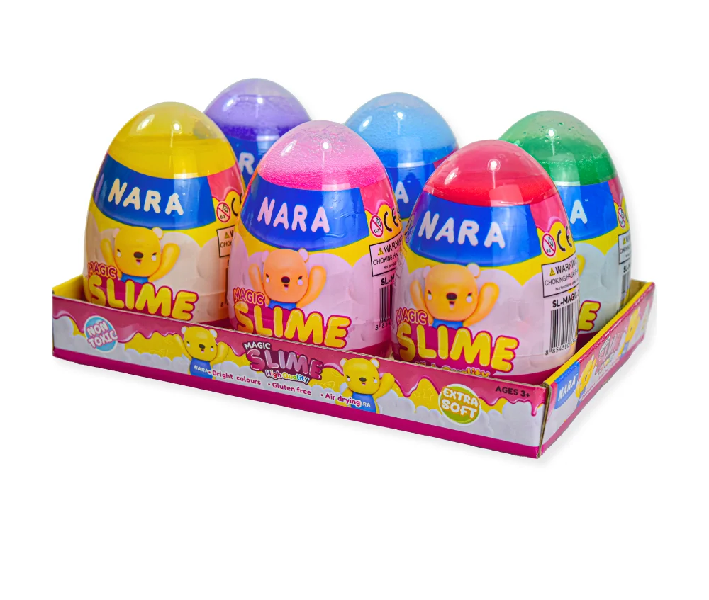 New Arrivals! NARA Magic Eggs Slime Crystal Slime In Display Box 1,800 Ml.6 Color of Slime, Non-Toxic Safe for Kids Eggs Toy DIY