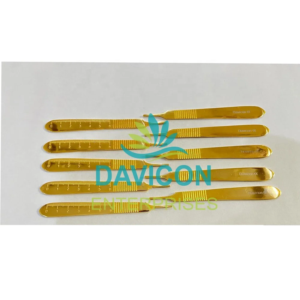 Davicon High Quality SCALPEL HANDLE NO-3 Scalpel blade size 10 Gold Edition SET | Skin Graft Knives