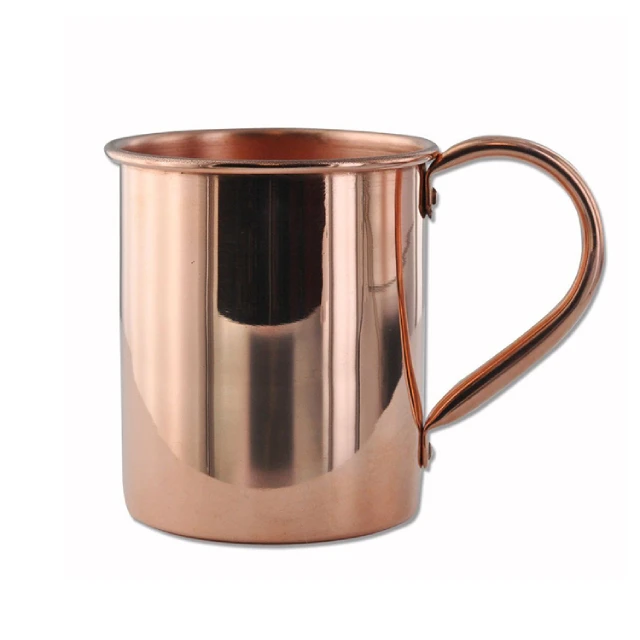 Copper moscow mug with copper handle and branding options