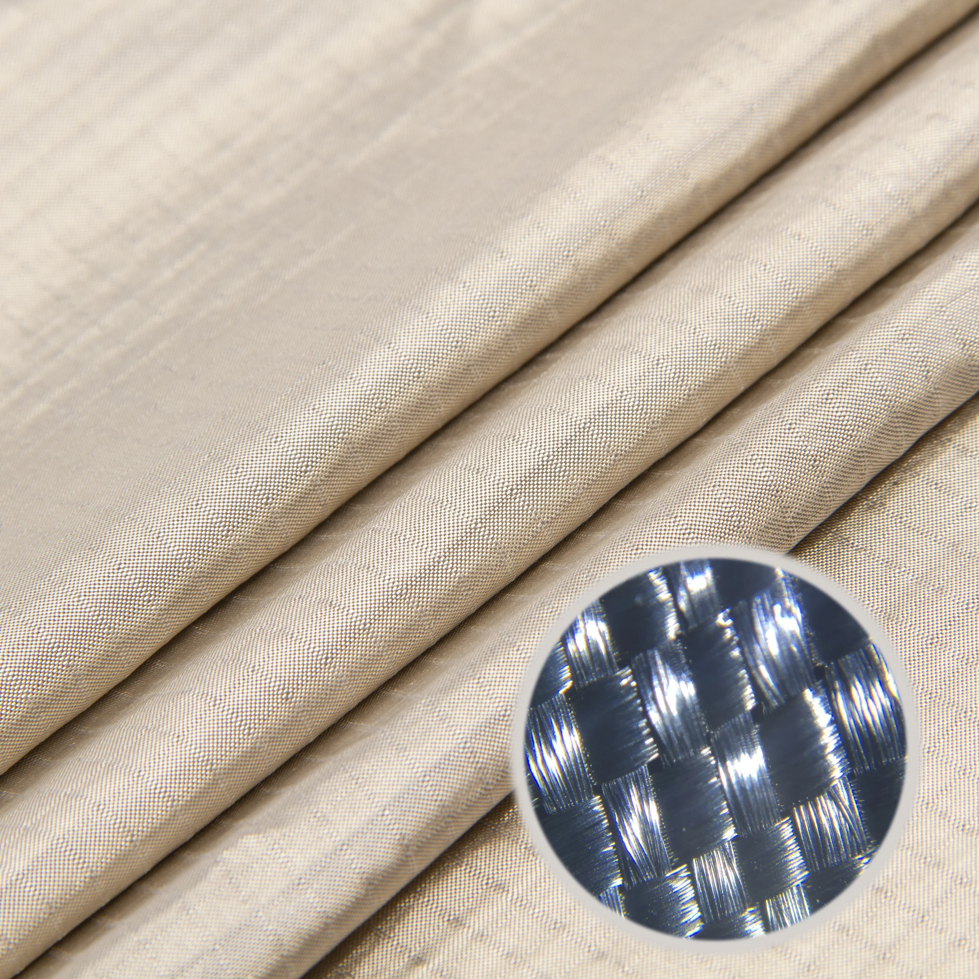 Nylon Ripstop Silver fabric Coated with Copper and Nickel and Acrylic Shieldex Faraday Fabric