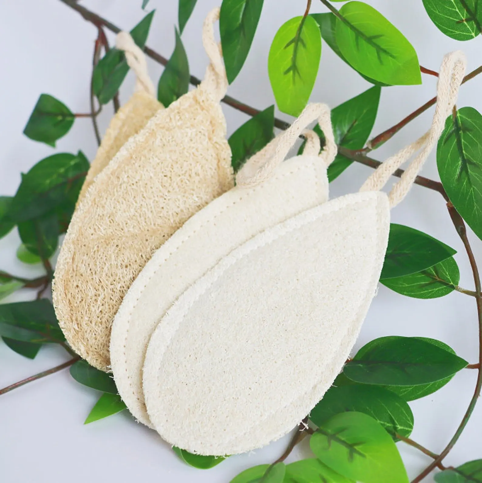Loofah Sponge Pads for Bathing Teardrop Water Drop Shaped Pad Body Scrub Durable Luffa Sponges Wholesale
