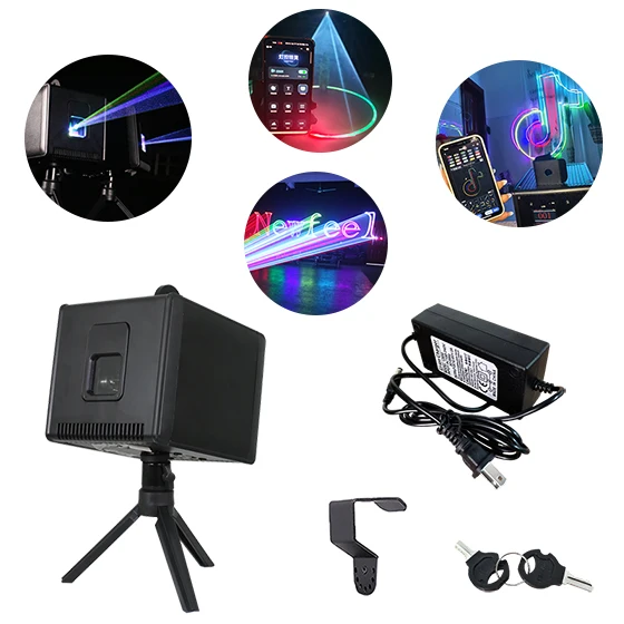 hot sale  app control laser 1W 2W 3W battery wireless animation party wedding dj disco laser lights