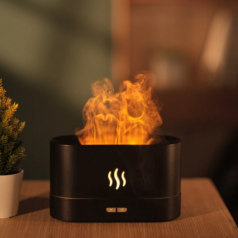 Portable Noiseless Fire Flame Air Aroma USB Humidifier for Home Office Yoga Essential Oil Diffuser