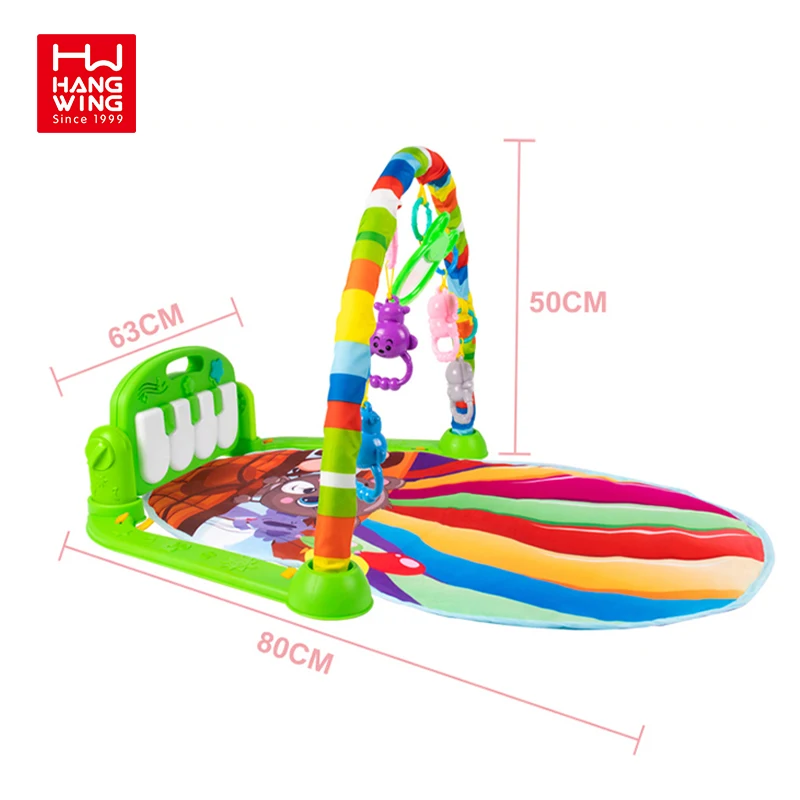 HW Toys Baby & Toddler Hot Air Balloon Pedal Piano Fitness Rack Music Play Gym Mat With Rattles Teether Infant Activity Mats Toy