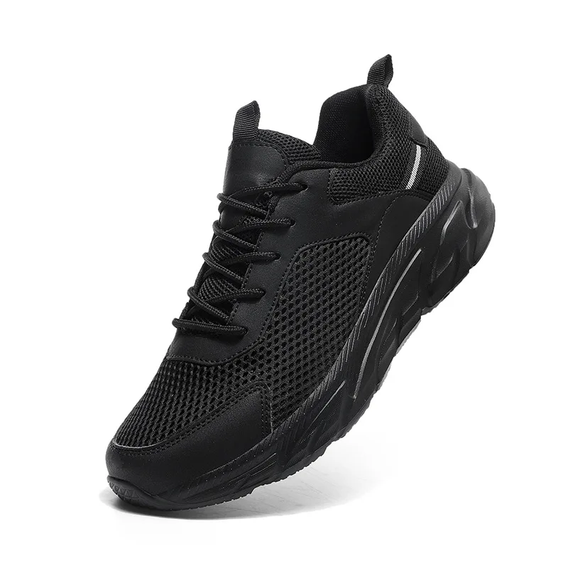 Mens Sports Fitness Black White Shoes Comfortable Breathable Sneakers for man
