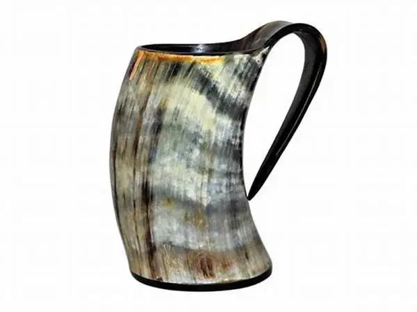 Best Quality Customized Viking Drinking Horn Tankard Carved Cow/Ox/Lion Animal Style Decoration with Printed Logo