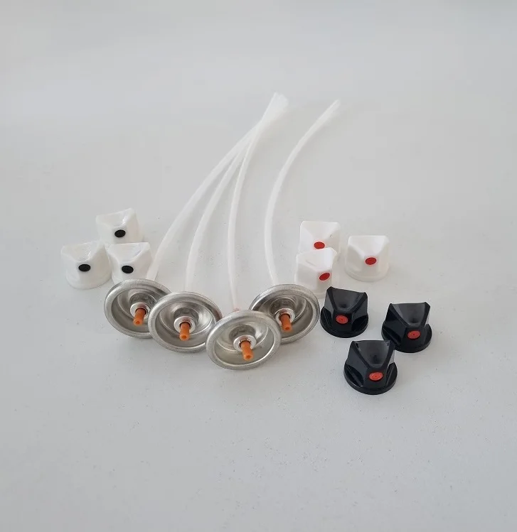 Aluminium-Plastic Diameter 65mm T-shape Stream Spray Nozzle Spray Valve For Aerosol Paint Cans And Air Freshener