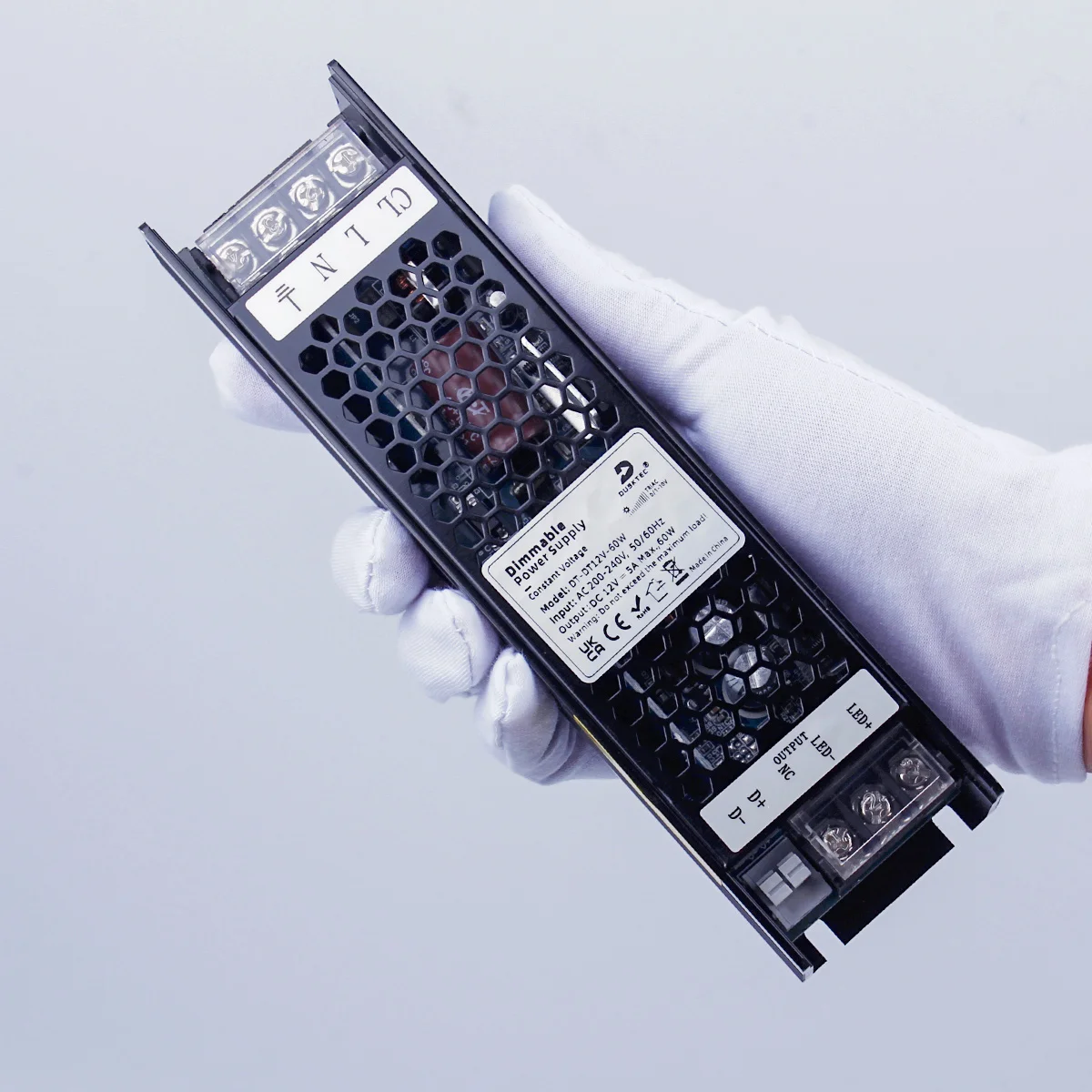 DUSKTEC Linear 60-300 Watt AC Input 220 230 240 Volt to Output 12V 24VDC Variable Dimming Dimmable Switching Power Supply