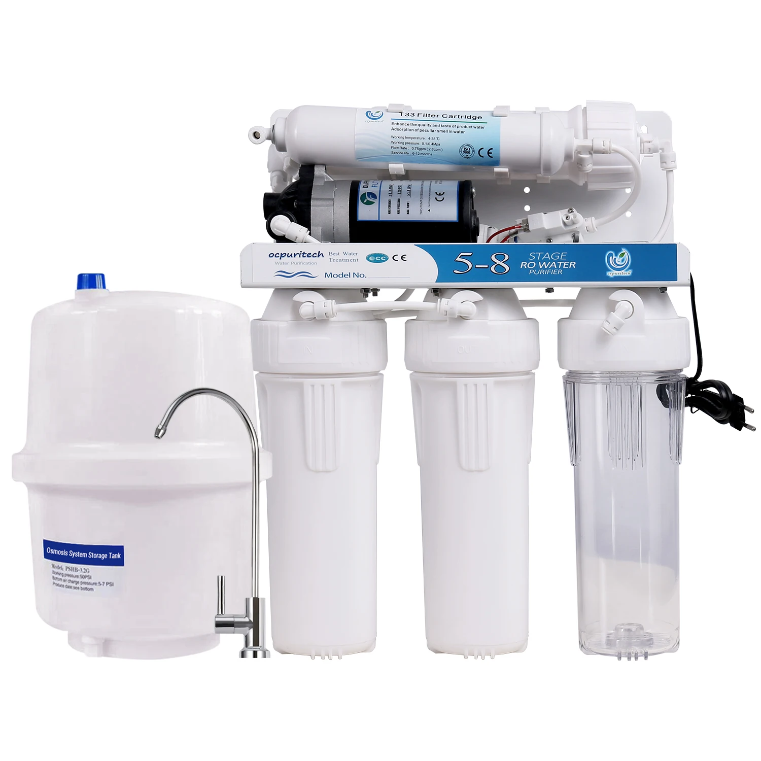 Water purifier machine High-Flow Rate 5 Stage UV Water tank System Electric Portable  Filter RO water purifier machine