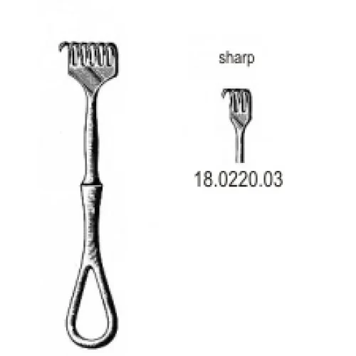 Pilling Volkmann Rake Retractor Blunt 4 Pronged High Quality Retractors Surgical Instruments Rake Hand Retractors