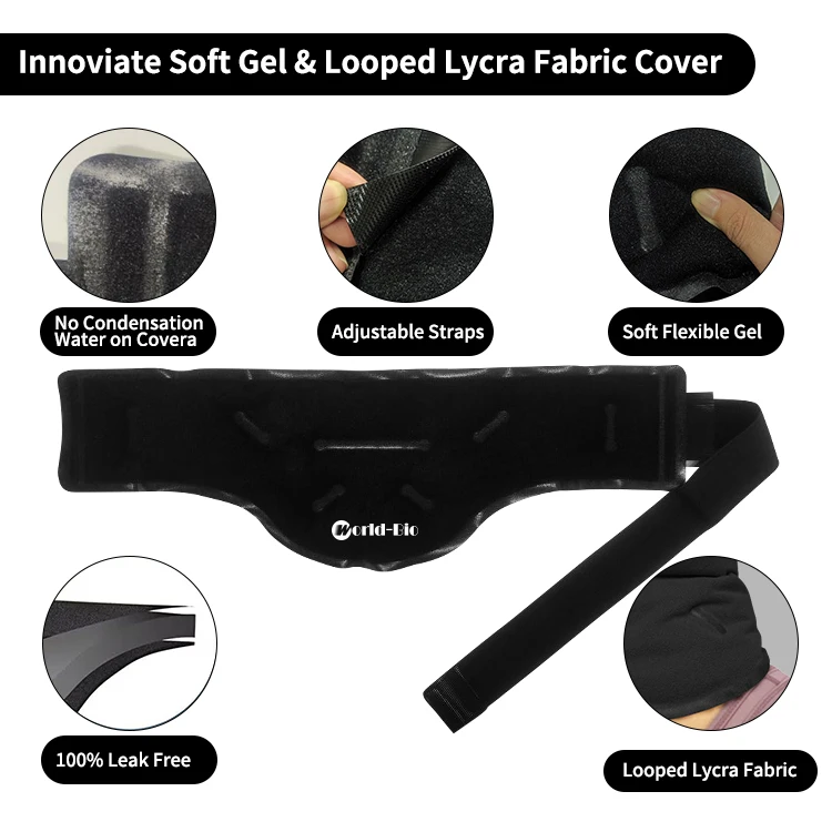 World-bio New Arrival Black Color Neck Ice Pack Wrap Cold Pack Compress Therapy for Pain  Injuries of Neck Lower Back