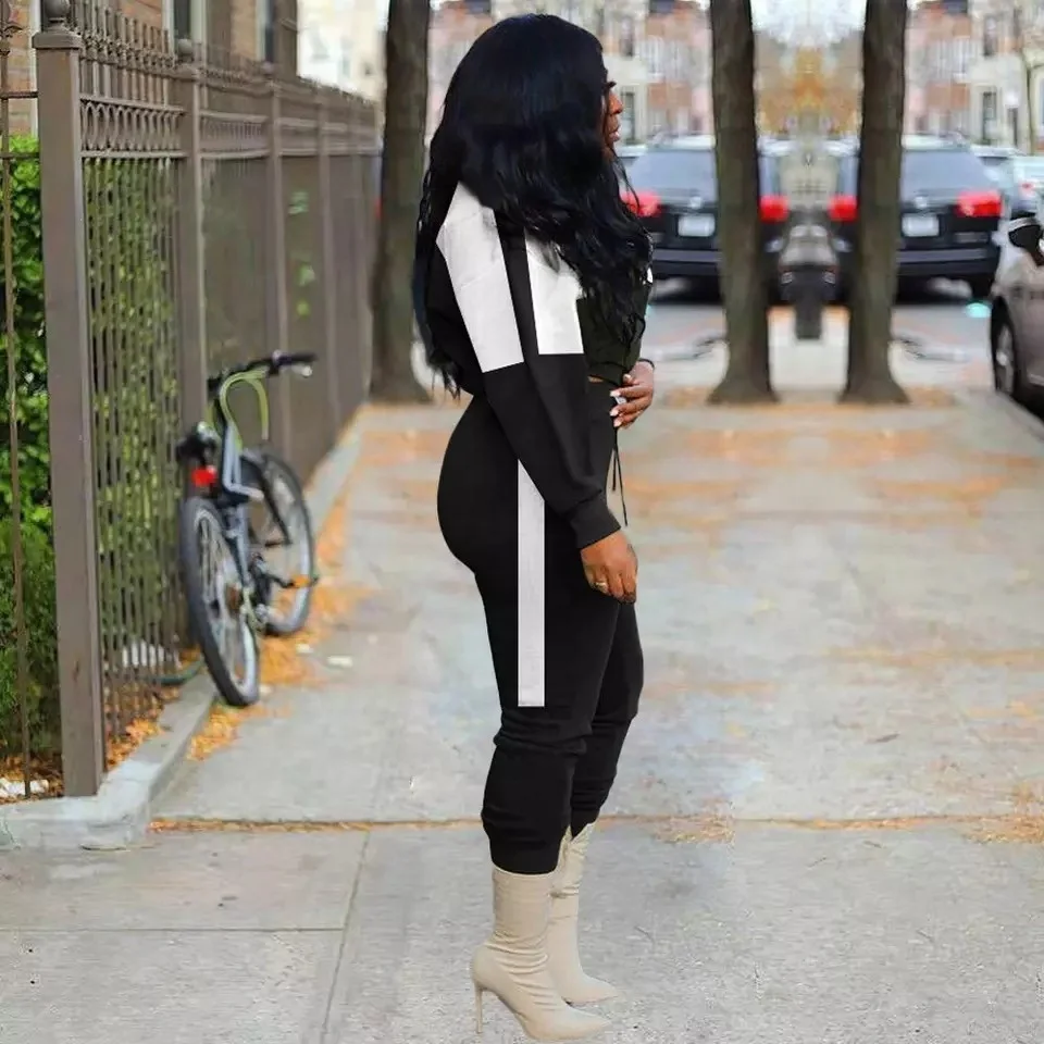 2022 women clothes casual Hot popular two color matching sweatshirt women two pants set sweat sets Fashion for women