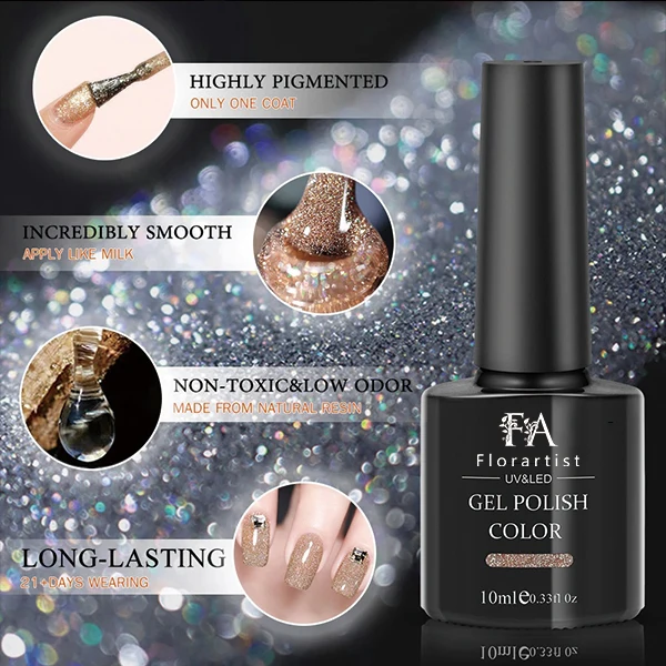 Reflective Gel Nail Polish Wholesale Color Customization Popular Pastel Color Gel Nail Polish