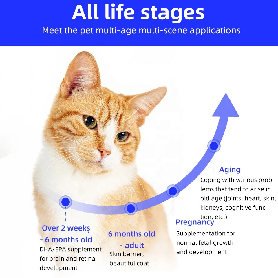 Manufacturer Wholesale 50ml Omega 3 Emulsified Fish Oil Pet Nutrition Supplement Dog Cat Health Products Wholesale