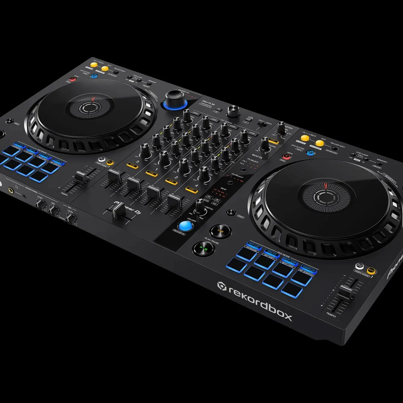 Готовый к отправке DJ DDJ-FLX6 4-палубный рекордбокс и контроллер Serato