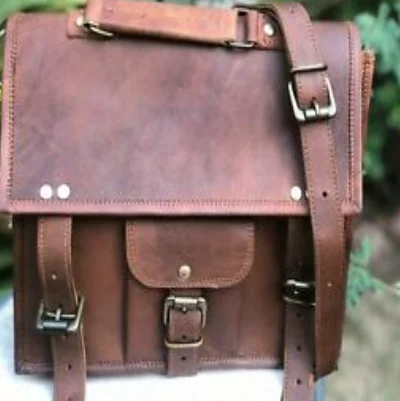 Large Brown Leather Messenger Satchel Shoulder Cross Body Travel Business Laptop Bag Best Quality Genuine Leather Briefcase