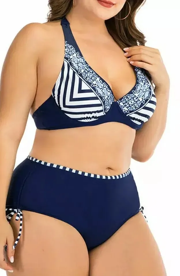 Plus Size Women Bikini Women High Quality Sublimation Full Print Bikini Set Push Up Swimsuit Swim Wear