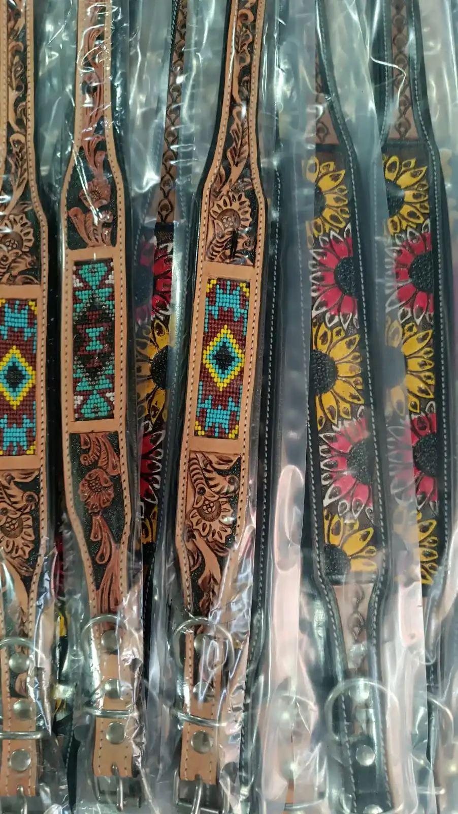 Top Trendy Latest Design Premium Quality Fancy Leather Dog Collar With Hand Carving And Bead Work Supplier Wholesale Manufacture