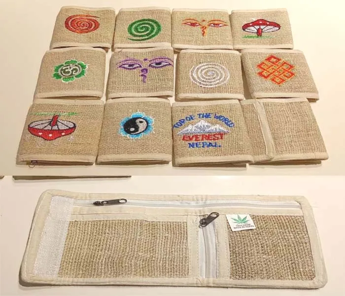 100% для увеличения объема, ручная работа,-тканая ткань из конопляного волокна для мужчин и женщин из конопли бумажник GC-BG-224