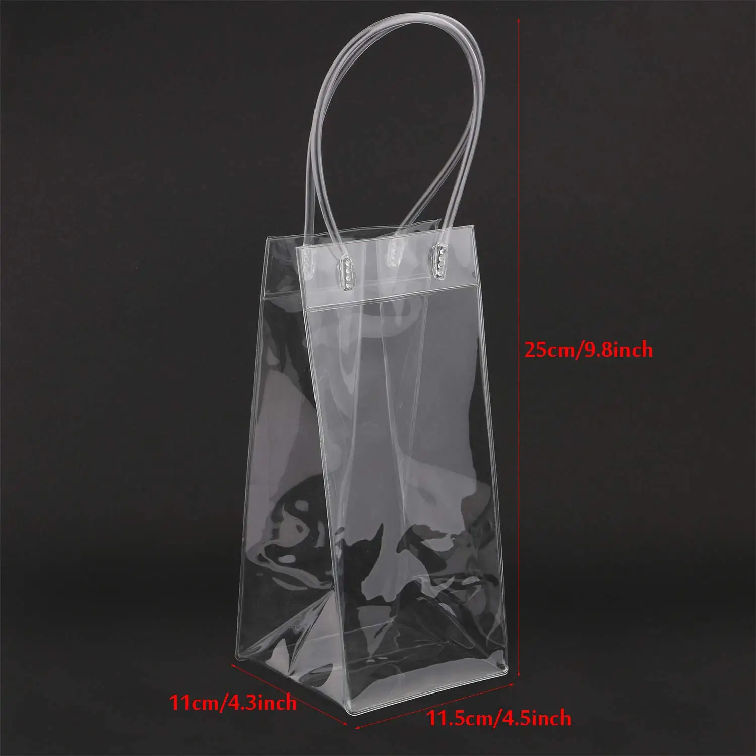 cheap Portable Collapsible Clear PVC White Wine Chiller Ice Bag and Wine Ice Bag for Outdoor Party Cold Beverage