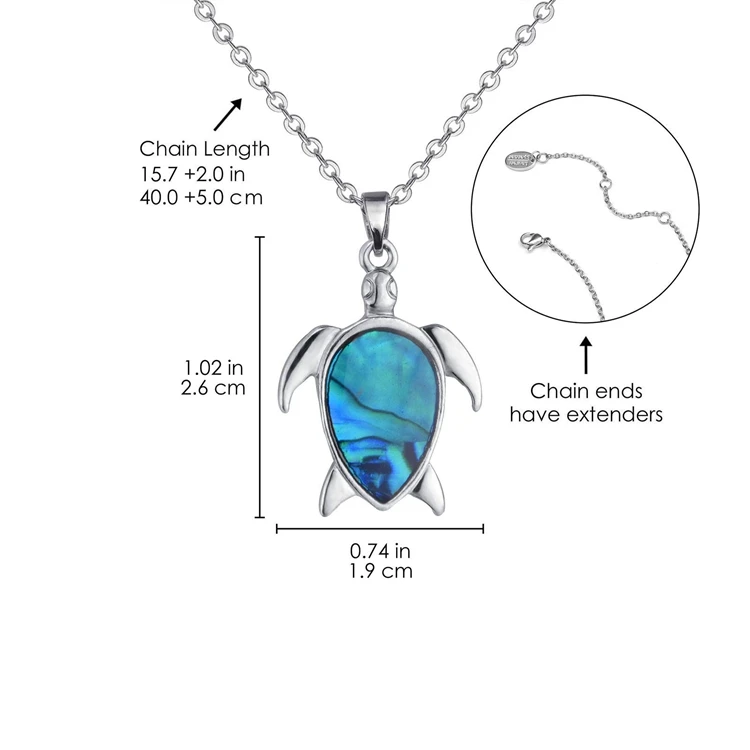 collana tartaruga Starfish Palm Tree Mermaid Sand Dollars Dolphin Necklace Ocean Abalone Sea Turtle Necklace For Women