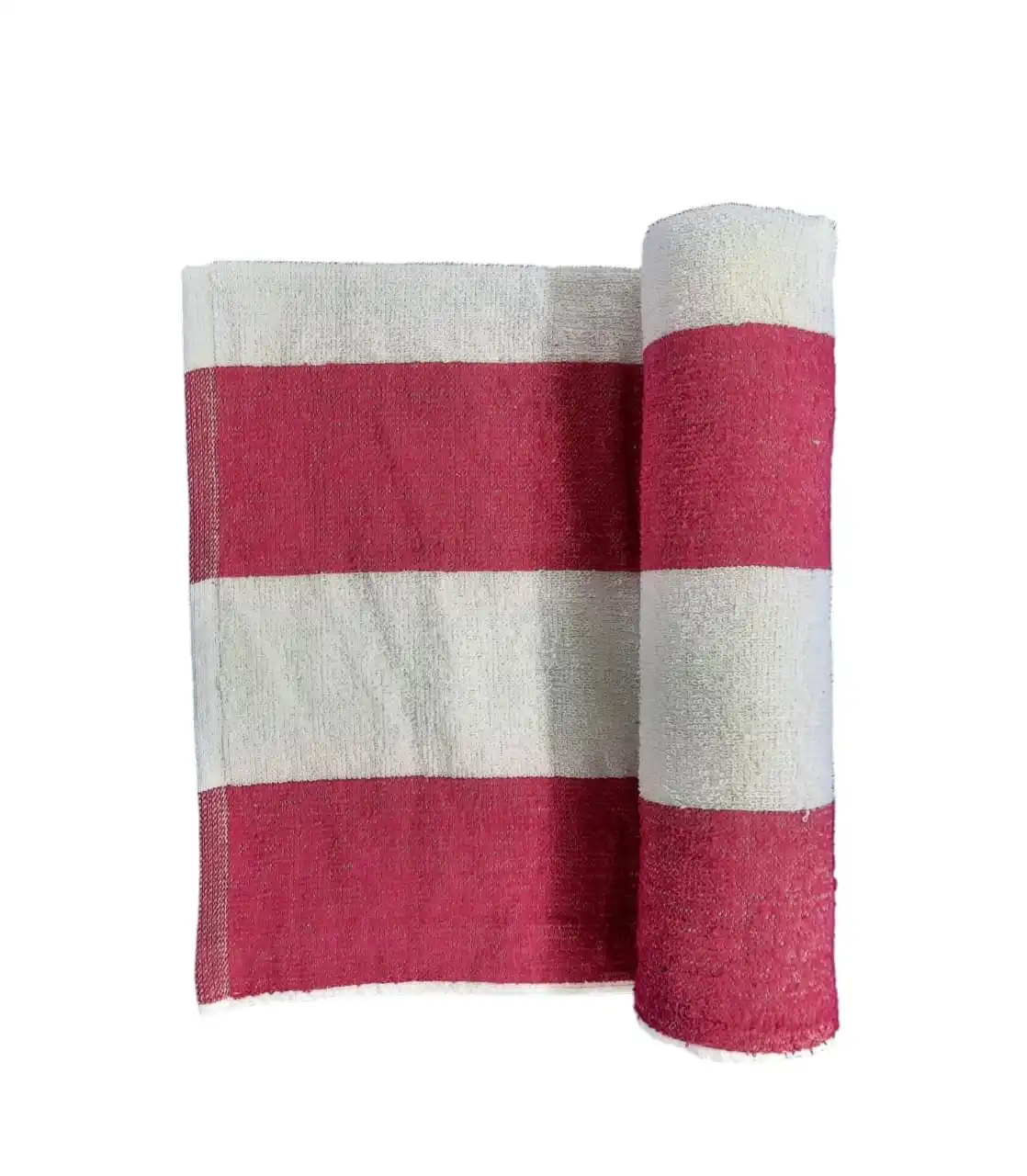 Unique Style Pure Cotton Fabric Water Absorbent Terry Cabana Beach Towel Pink&White Combination Available at the Cheapest Price