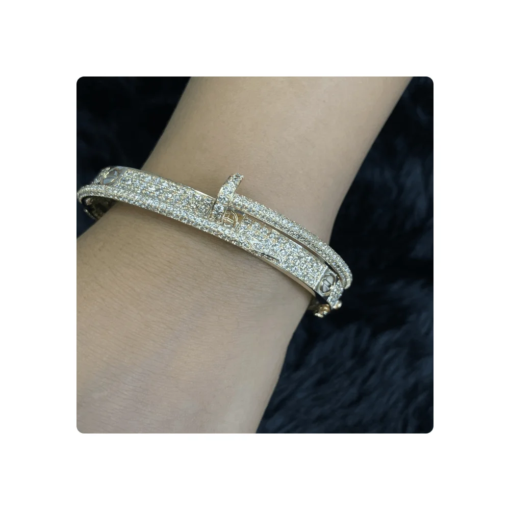 Diamond Studded Nail Bracelet Nail Cuff Diamond Bracelet Buy Diamond Nail Bangle Online In India