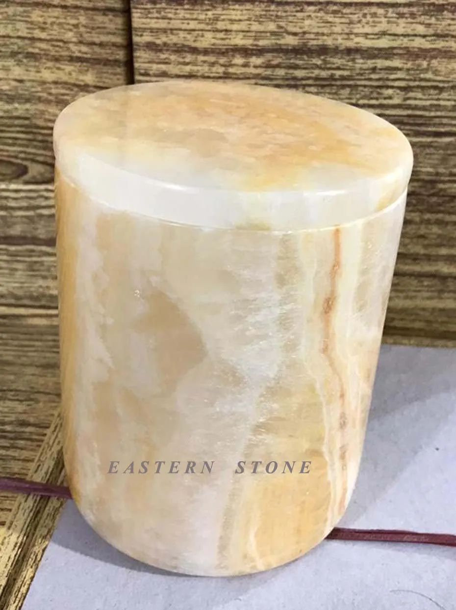 WHOLESALE EMPTY LUXURY ONYX, MARBLE STONE, ALABASTER CANDLE JARS AND CONTAINERS WITH LIDS