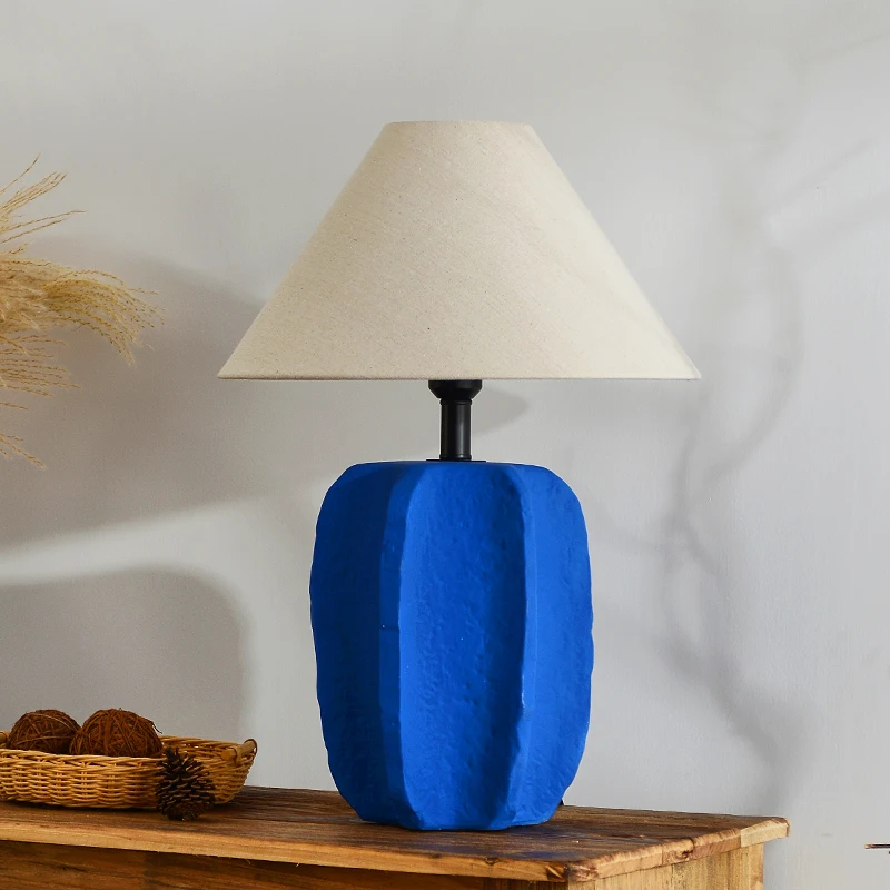 Antique Porcelain Clay Pot Desk Light Wabi Sabi Style handmade Hotel Bedside Retro Table Lamp