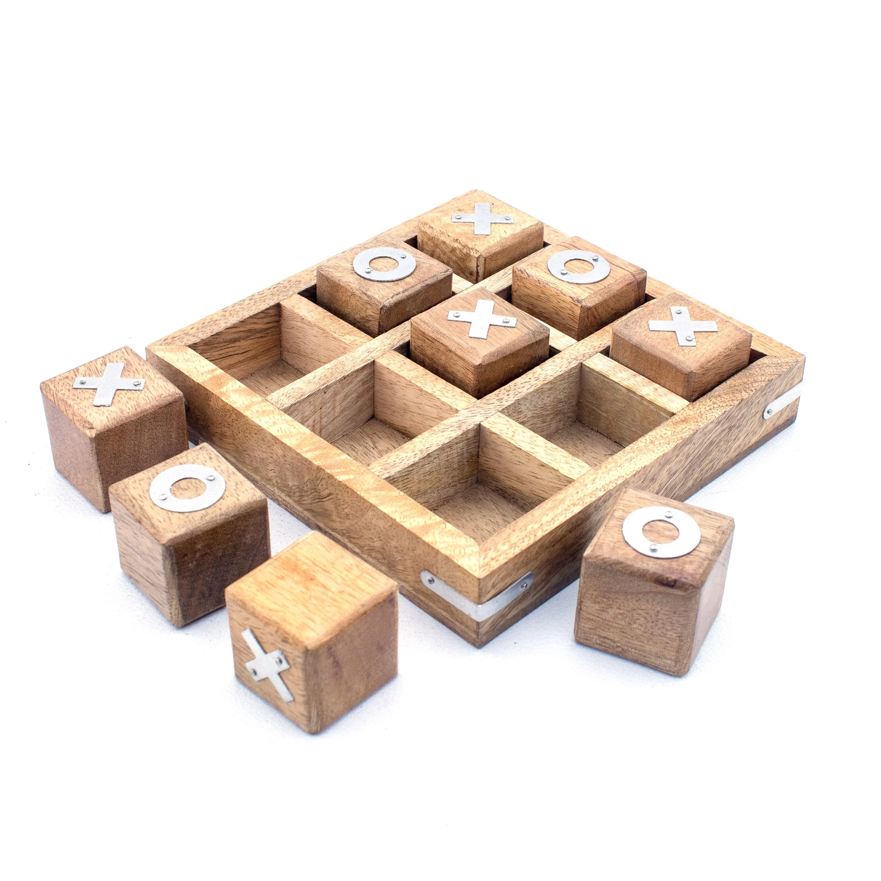 Деревянная игра Tic Tac Toe с коробкой