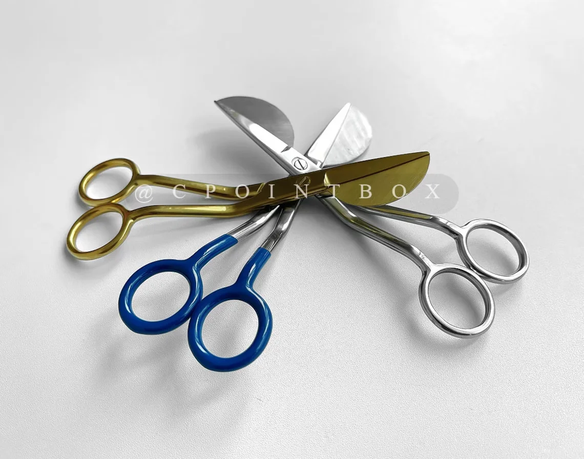 Duckbill Scissors 7' Fabric Stainless Steel Tailor Cutter for Tufting Pelican Napping Shears