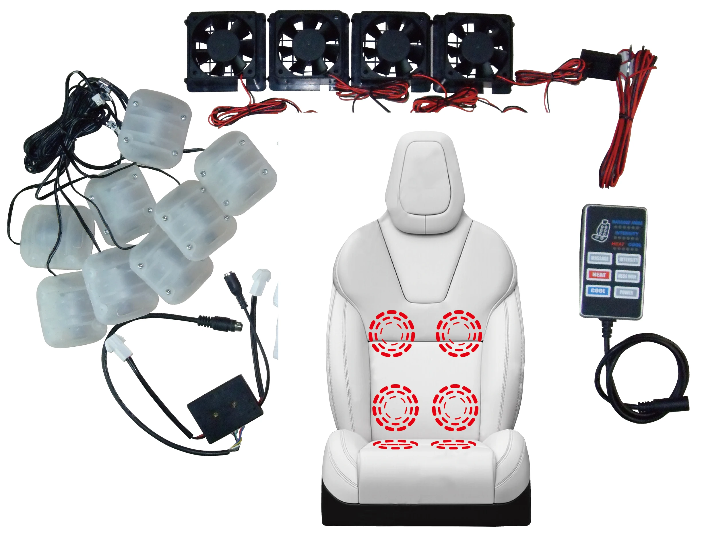 Embedded / Handheld controller luxury seat massage device | vibrator / cool function | for car/SUV/BUS/business class seat/sofa