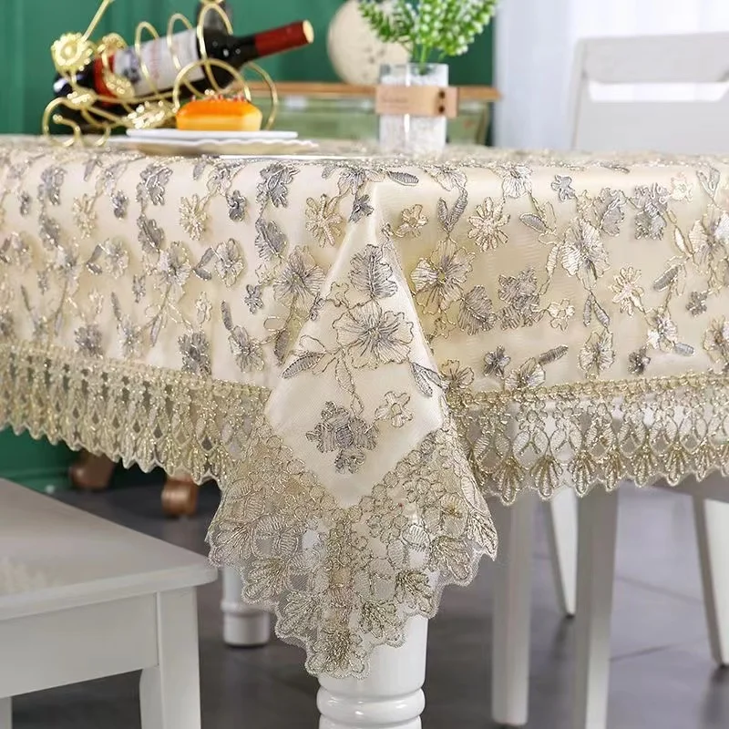 Table Cloth Net Yarn Tea Lace Embroidery Household Modern Simple Bedside Table Cover Towel square Small Round Table Cloth