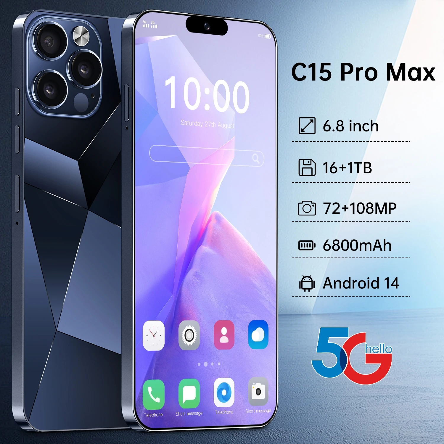 projector 4k android pouch 5g smart phone smartphone tecno gaming cell phone. c15 pro max