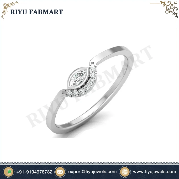 Fine Gold Jewelry White Gold Real Diamond Women Engagement Ring with Custom Design for Unforgettable Moments for USA Buyers